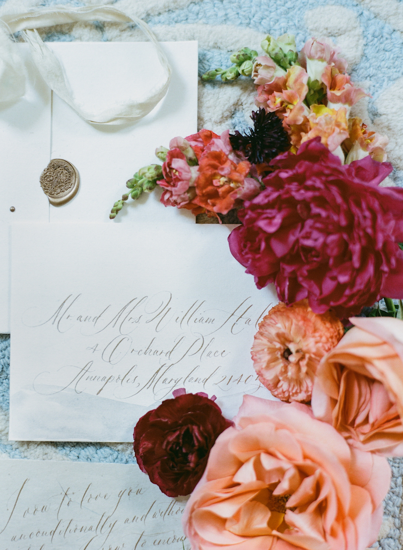 calligraphy elopement invitation